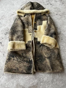 Vintage 2000s JAPANESE ISSEY MIYAKE STYLE RARE LUXURY SHEEPSKIN COAT 90s - Picture 1 of 9