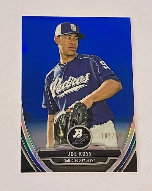 JOE ROSS prospect rc 2013 Bowman Platinum CHROME BLUE REFRACTOR /199 - Image 1 of 2