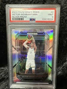 Selecciones del draft Panini Prizm 2023-24 plateadas #2 Victor Wembanyama novato PSA 9 Spurs - Imagen 1 de 8