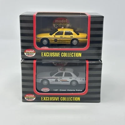 HO Scale Model Power Minis 2005 Crown Victoria Royal Canadian + Taxi 1:87 - Image 1 of 4