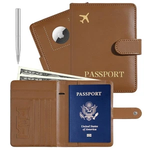 Passport Holder with Airtag Slot Cards Cash Air Ticket Pocket, Travle Gifts f... - Bild 1 von 7