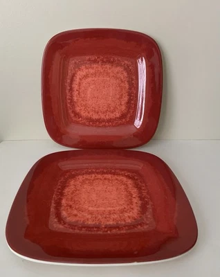 Better Homes and Gardens Melamine Square Dinner Plates Set of 2 Red Burst 10" - Image 1 of 4