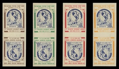 ASDA STAMP SHOW LABELS - 1961, IMPERFORATE, SET OF 8 (4 TETE-BECHE PAIRS) - Image 1 of 2
