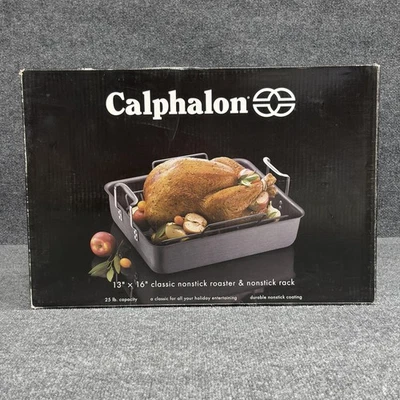 Calphalon Classic 13x16 Nonstick Roasting Pan with Rack 25 lb Capacity Roaster - Image 1 of 4