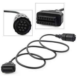 10 Pin Adaptor to 16 pin ICOM-D Cable Black Motorcycle Fit For BMW 1996-2016 - Picture 1 of 11