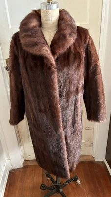 Abrigo visón marrón vintage largo hasta la rodilla - ¿S/M?  -Bueno Foto 1 de 4