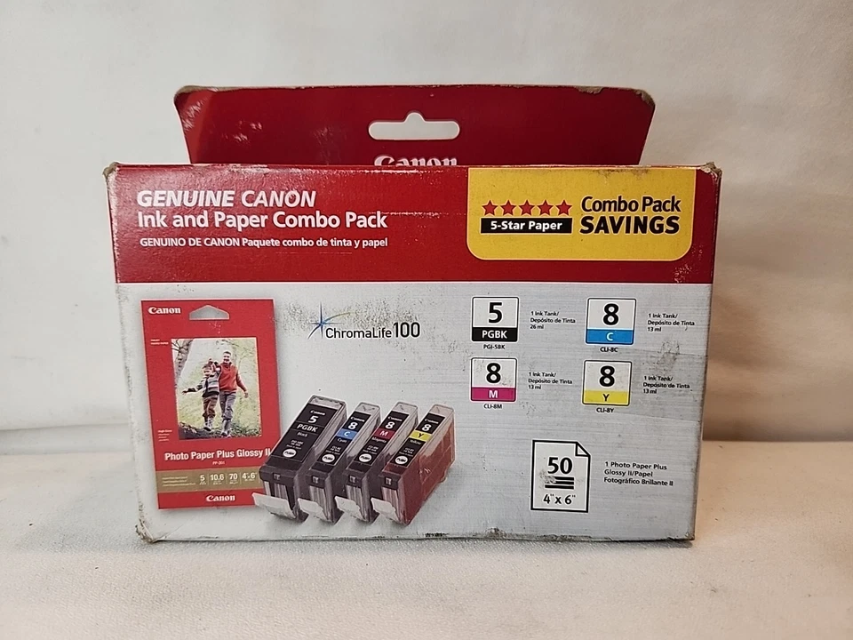 NEW GENUINE - CANON 5 & 8 COMBO Ink Cartridges - 0628B027 Sealed Box Foto 1 de 1
