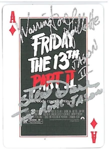 Friday the 13th Playing Card Steve Dash & Warrington Gillette Auto With JSA - Picture 1 of 2