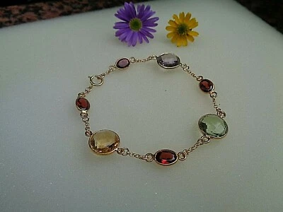 Edelstein Armband Gold Granat Armband 14K Gold Filled - Bild 1 von 4