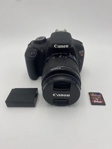 Canon EOS Rebel T5 DSLR 18.0MP Camera w / EF-S 18-55mm IS II Lens 64 GB SD Card. - Picture 1 of 12