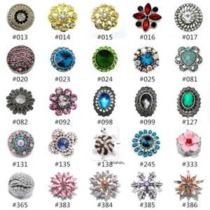 Pretty Cute Charm Crystal Chunk Snap Button Fit For 18mm Drill Snap Jewelry DIY