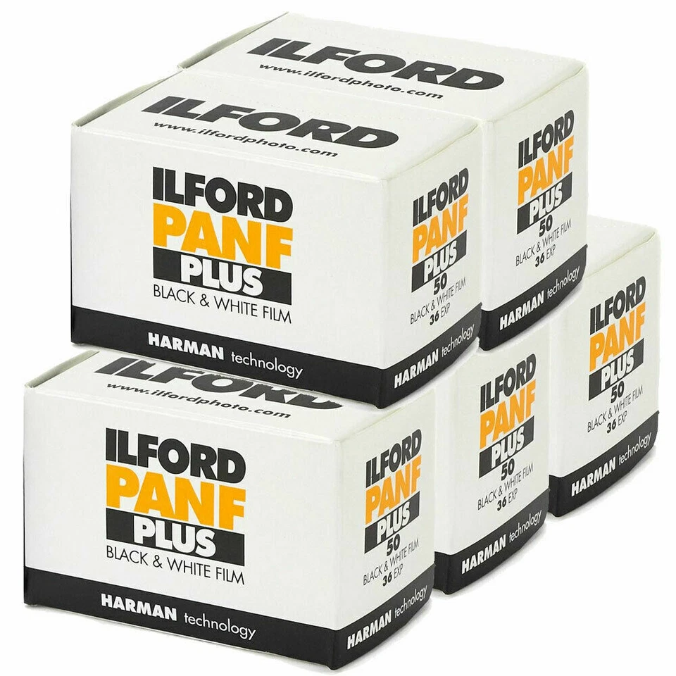 5x Ilford Pan F Plus 35mm Black & White Film (36 exposure) - Image 1 of 1