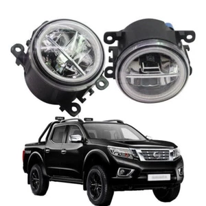 LED Fog Light + Angel Eye Rings Daytime Running Lights DRL Fit For Nissan Navara - Picture 1 of 11