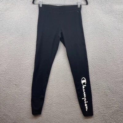 Legging Champion para mujer negro cintura elástica logotipo tiro bajo talla S Foto 1 de 4