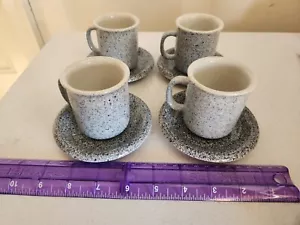 RARO 8pz Tognana Corona Corning Demitasse Set Espresso Maculato Nero Blu Italia - Foto 1 di 9