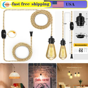 15FT Pendant Light Kit with Switch - Easric Vintage Hanging Lights with Plug in - Picture 1 of 12