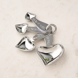 Measure of Love Favor - Heart Measuring Spoon Set - Silver - FAST US SHIPPER - Picture 1 of 2