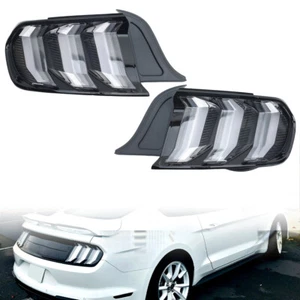 Clear LED Fit For Ford Mustang 2015-2023 Sequential Tail Lights Rear Brake Lamps - Picture 1 of 12