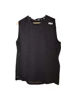 Fila Sport Tank Stretch Black Sleeveless Floral Tone on Tone Tank Top - XL - Picture 1 of 3