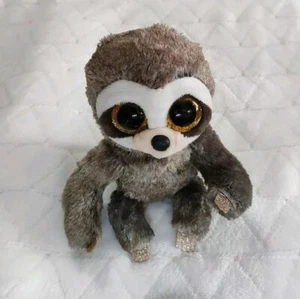 TySilk Beanie Boos Dangler the Sloth Glitter Eyes Grey Plush Stuffed Animal 6" - Picture 1 of 7