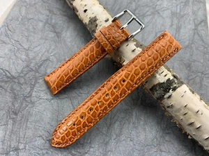 New Genuine Alligator Unisex Hadley Roma Matte Lt Tan 16mm X 16mm Strap USA MADE - Picture 1 of 2