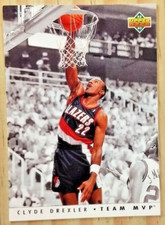 1992-93 UPPER DECK CLYDE DREXLER TEAM MVP CARD#TM23 NM-MT ROCKETS BLAZERS 