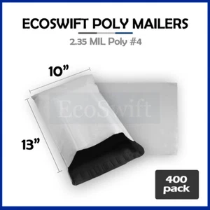 400 10x13 ECOSWIFT WEISS POLY VERSANDTASCHEN VERSAND UMSCHLÄGE TASCHEN 2,35 MIL 10 x 13 - Bild 1 von 5
