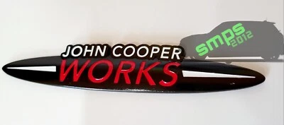 SMPS2012 Mini F56 JCW Custom John Cooper Works Badge Black/Red/White 144mm x 25mm