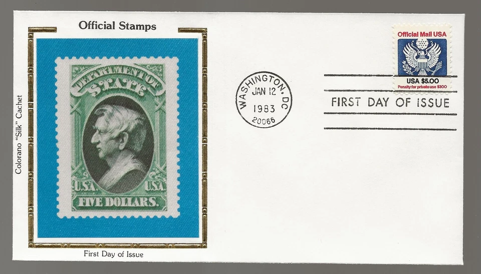 US Scott #O133, First Day Cover 1/12/83 Washington Single Official - Image 1 of 1