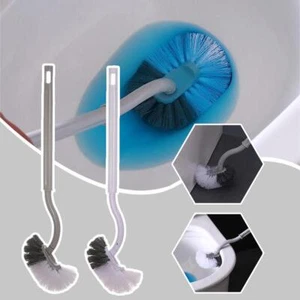 Cepillo de inodoro curvo mango largo cepillo de limpieza de inodoro limpieza del hogar para Q1T6 - Imagen 1 de 22