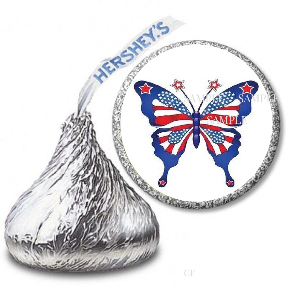 108 etiquetas Favores Mariposa EE. UU. Hershey Kiss Candy Wrappers Foto 1 de 1
