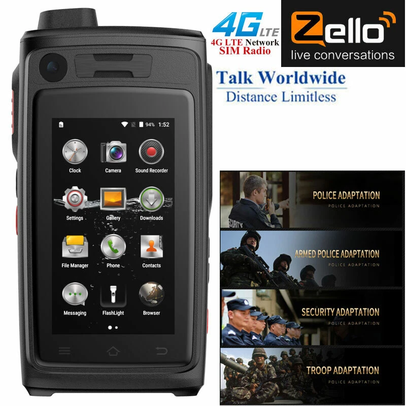 4G Android Rugged Smartphone Walkie Talkie NFC PTT Body Cam Cell Phone Radio 32G - Image 1 of 4