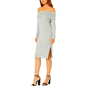 Socialite Midi Vestido Suéter Tejido Hombro M Nuevo - Imagen 1 de 4