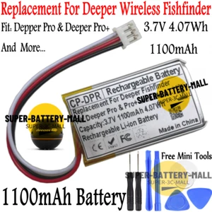 1100mAh Battery Repair Deeper Battery For Deeper Wireless Fishfinder Pro & Pro+ - Picture 1 of 2