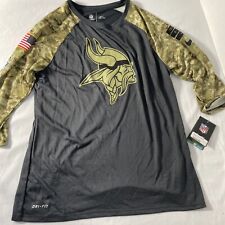 Women’s Nike Gray/Camo Salute To Service Dri Fit 3/4 Sleeve Vikings Large