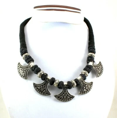 Collana con ciondolo ottone metallo argento placcato filo perline gioielli fa... - Immagine 1 di 4