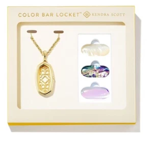 Kendra Scott Elle Medaillon Halskette Geschenkset in neutralem Mix vergoldet - Bild 1 von 5