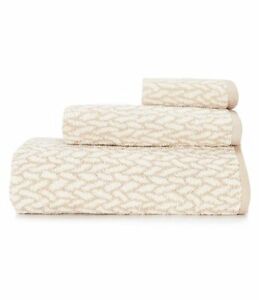 NEW! Ralph Lauren Sanders Basketweave Tan 3 Pc Bath & Hand Towel & Washcloth Set
