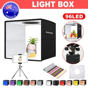 Light Box Foldable 96 LED 25cm Dimmable Photo Studio Tent Backgrounds Lighting - Picture 1 of 12
