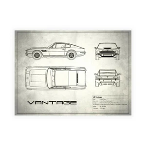 Stampa su Tela su Carta Poster o Quadro Rogan Mark Aston V8 Vantage White - Imagen 1 de 2