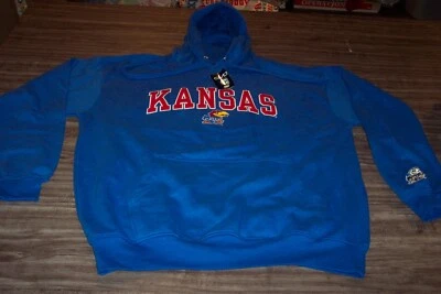 UNIVERSIDAD DE KANSAS Jayhawks SUDADERA COSIDA CON CAPUCHA PARA HOMBRE XL NUEVA con ETIQUETA Foto 1 de 4
