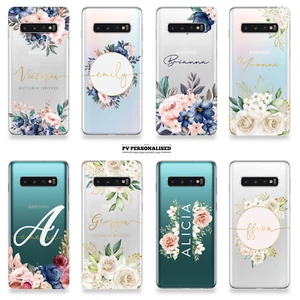 Funda Personalizada Floral Nombre Iniciales Silicona Cubierta Para Samsung S20 S10 S21+ - Imagen 1 de 16
