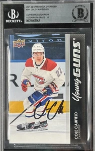 Cole Caufield Signed 2021 UD Jumbo Young Guns #201 BAS 10 Autograph Grade 10 RC - Picture 1 of 2