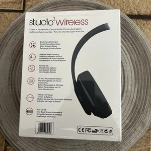 Studio Wireless Bluetooth Black Over-The-Ear Headphones Padded - New In Box - Picture 1 of 4