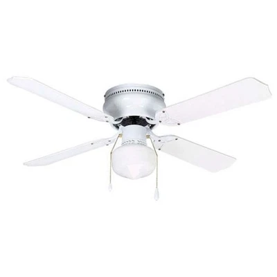 Canarm CF15542411S White Neptune Single Light 4 Blade Hugger Ceiling Fan - Image 1 of 2