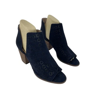 Crown & Ivy Black Suede Leather D'Orsay Ankle Bootie Heels 8.5 Women's Preowned - Imagen 1 de 7