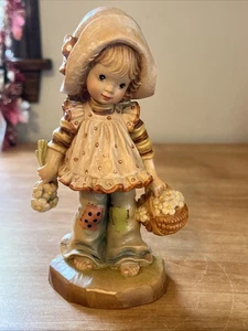 Vintage Anri Sarah Kay Flowers For You 7” Wood Limited Edition Figure 814/4000 - Picture 1 of 5