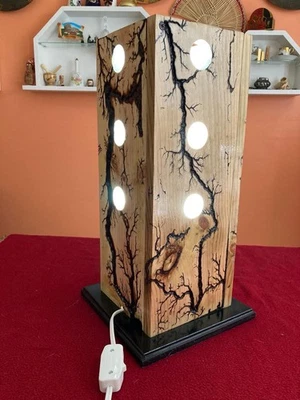 New Wooden Carving Design Table LED Night Lamp Bedside Lamp For Home Decor  - Image 1 of 3