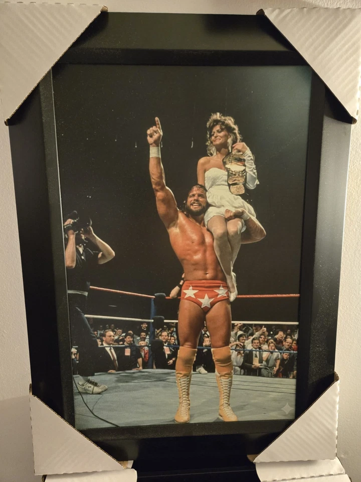 21x16 WWE WWF WCW NWO WRESTLING LEGEND MACHO MAN RANDY SAVAGE TEXTURED FRAME - Image 1 of 1