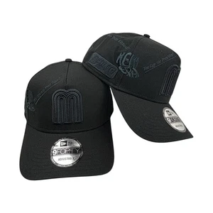 Gorra de béisbol New Era México 9Forty ajustable negra sobre negra Snapback gorra - Imagen 1 de 8